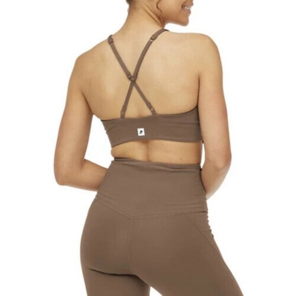 Fundamental Coast Performance Toluca Bra Halter Top Taupe Womens L Spring 2021 - Picture 4 of 12